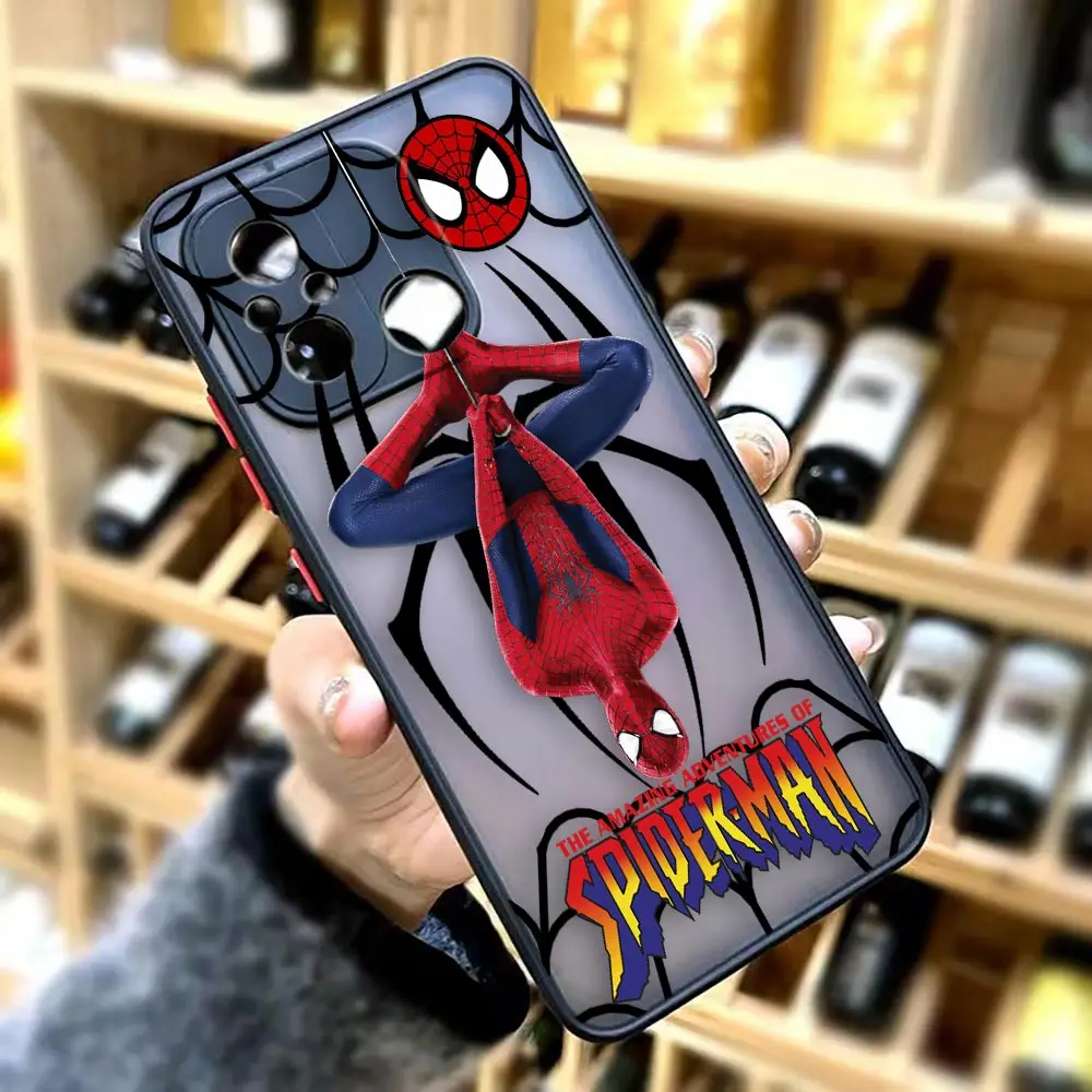 Matte Case for Redmi A1 K50 K40 GAMING K30 K20 10X 10C 10 9C 9T 9A 9 8 7 PRO 4G 5G Case Funda Capa Shell Marvel Spider-Man Combo