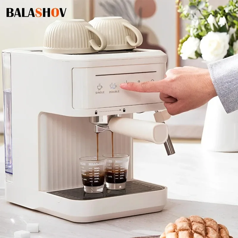 Cafetera Eléctrica Italiana de 20 Bares, Cafetera Espresso Semiautomática Profesional para el Hogar, para Cappuccino, Latte y Agua Caliente