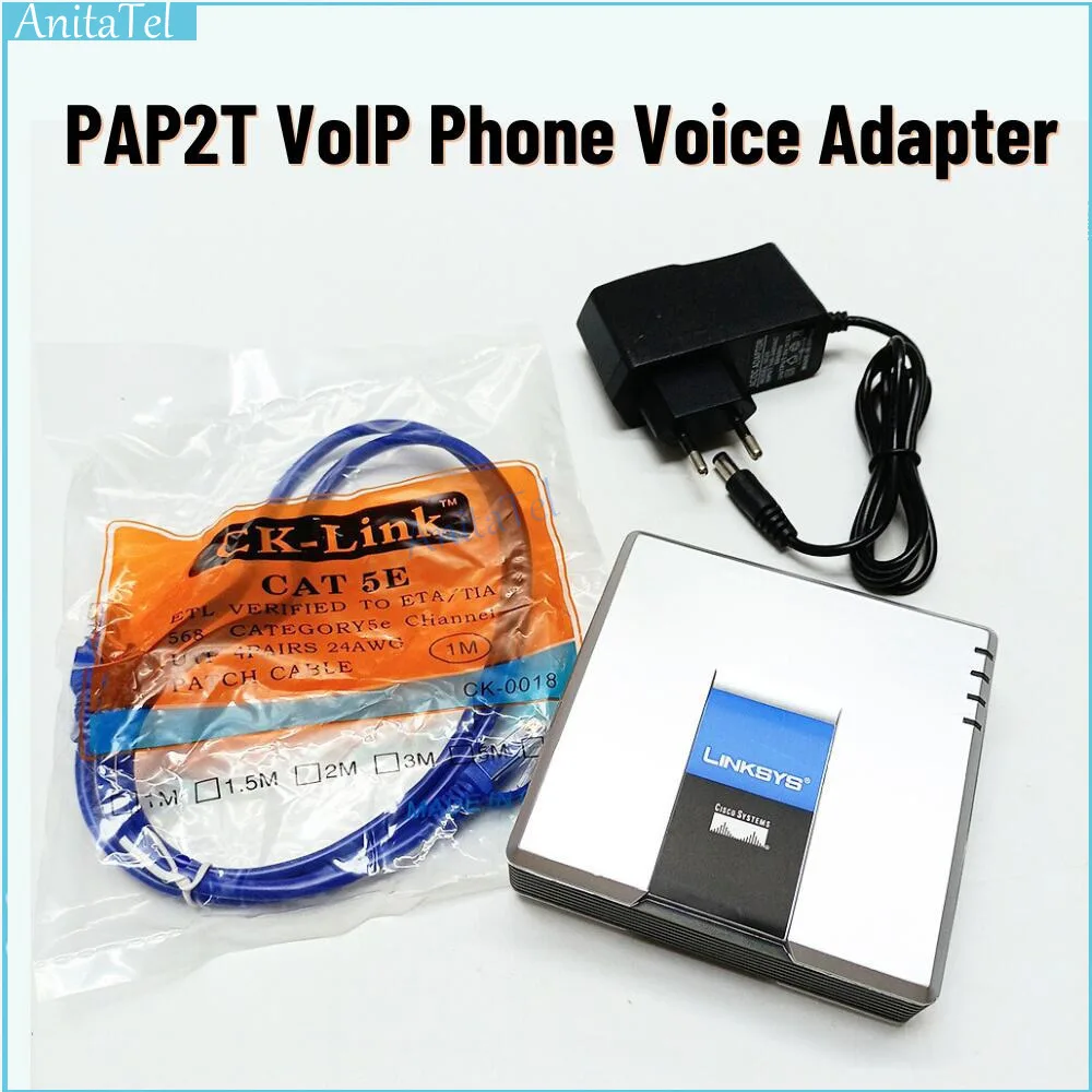 PAP2T Voice SIP Voip Internet Phone Adapter 2 FXS Ports US Plug