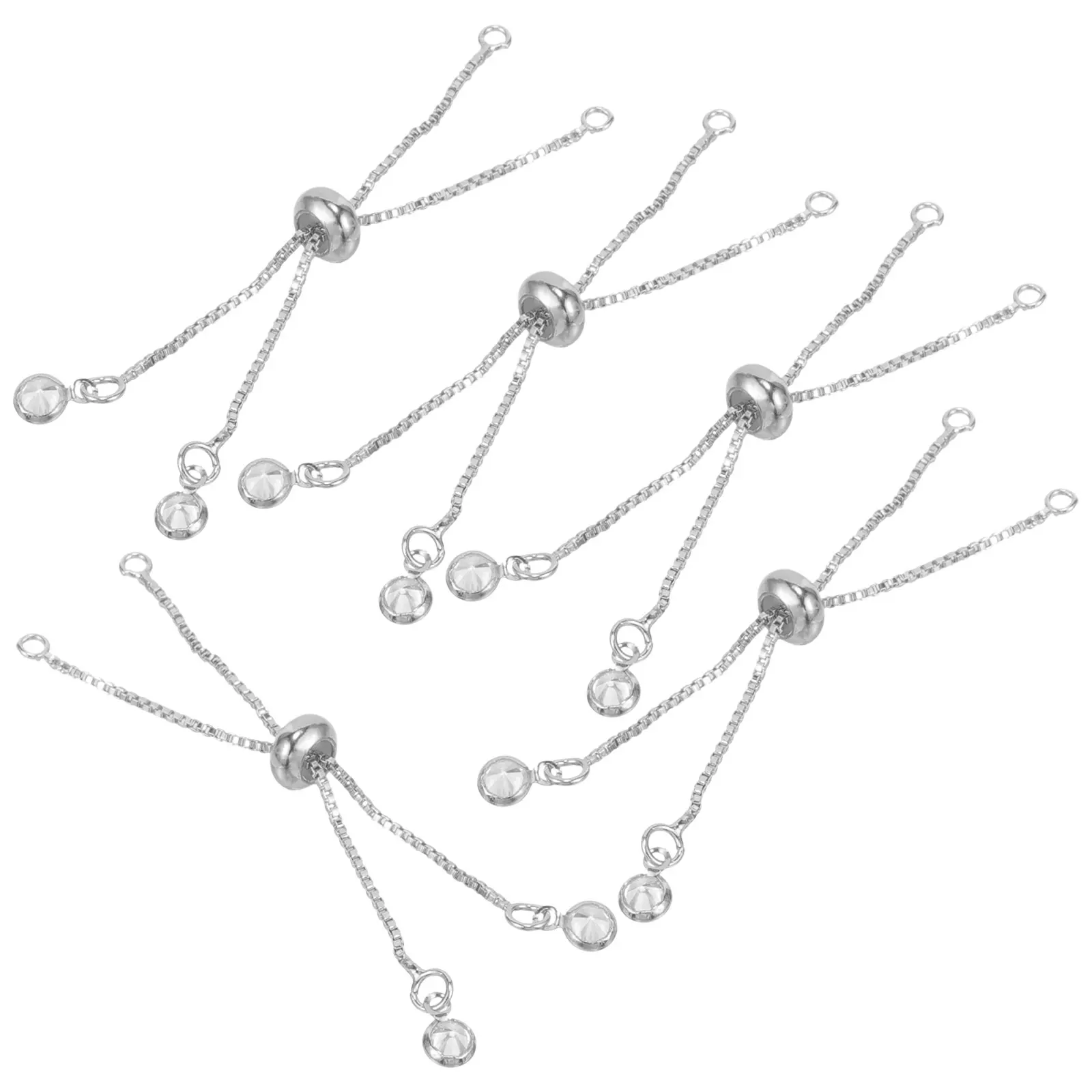 

5 Pcs Accessories Bracelet Buckle Extension Chain Jewelry Copper Adjustable Slider