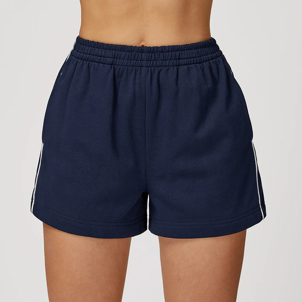 

Свободные прямые спортивные штаны с высокой талией и карманами, спортивные шорты с цветными блоками для женщин, шорты для фитнеса на открытом воздухе, бега, йоги