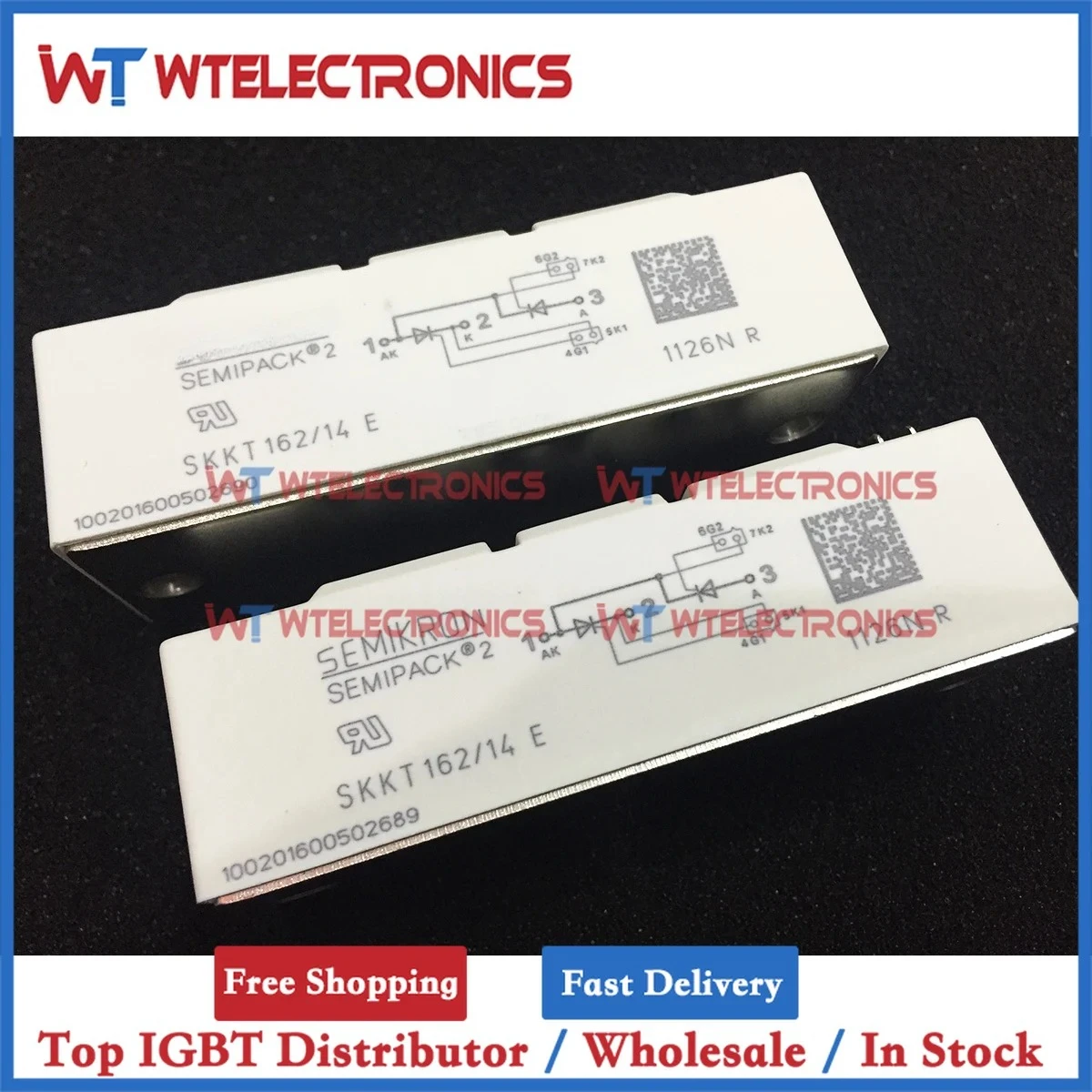 

SKKT162/12E SKKT162/14E SKKT162/16E SKKT162/18E Thyristor Diode Modules