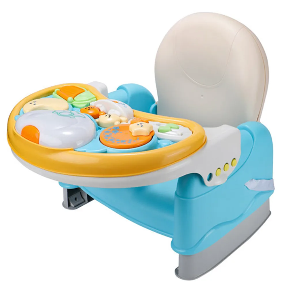 BBCare 3 in 1 Baby Portable Feeding Booster Seat Chair  with Removable Toys Tray, 3-Piont Harness and Adjustable Legs