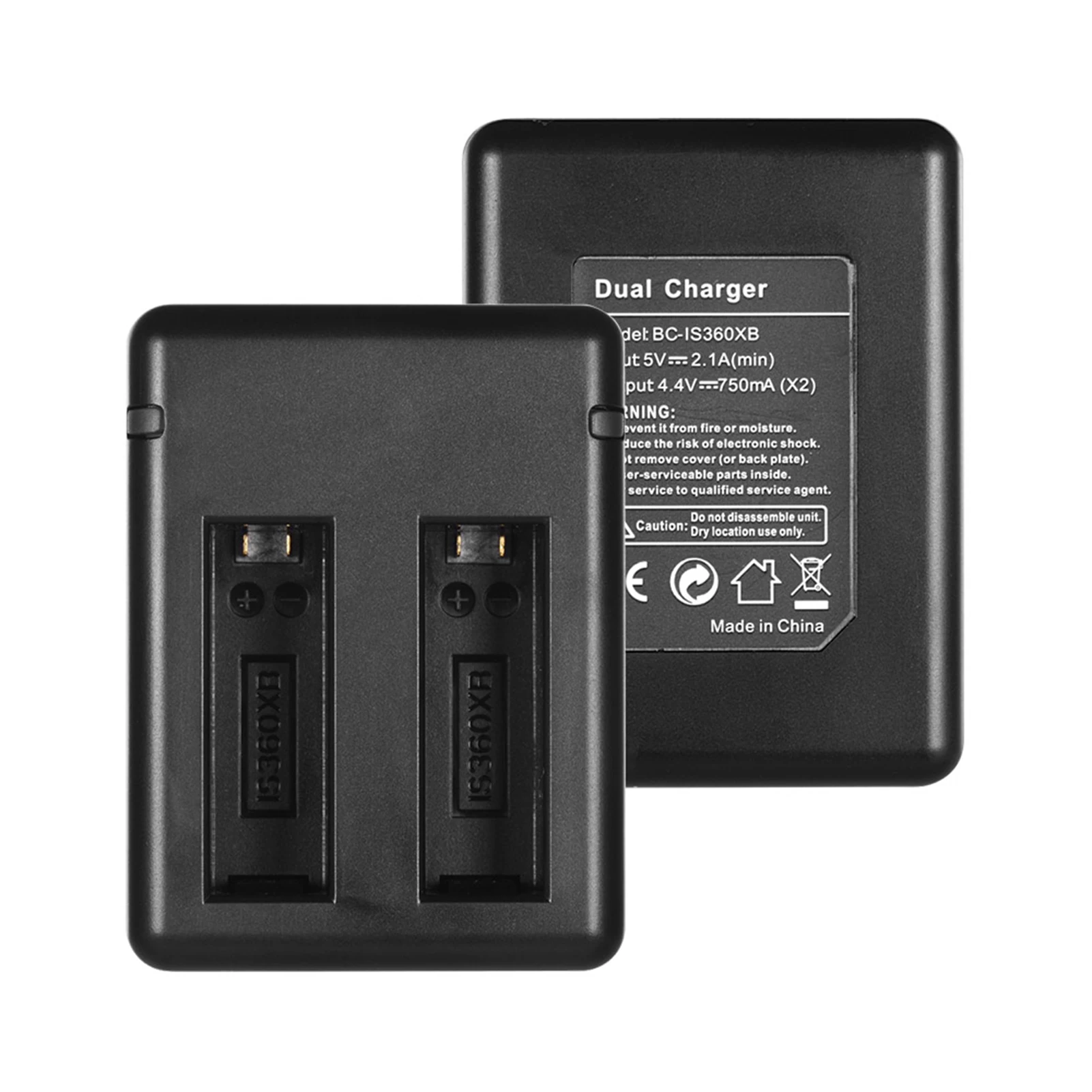 Portable Dual Camera Battery  Kit Set with 2pcs Rechargeable Batteries USB Cable Indicator Light for  one X Cameras