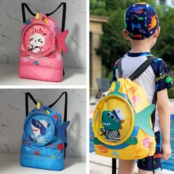 Kids Cartoon Cute Backpack Swimming Bag for Boys Girls Waterproof Dry Wet Bag Clothes Shoes Goggles Storage Bag Swim Accessories