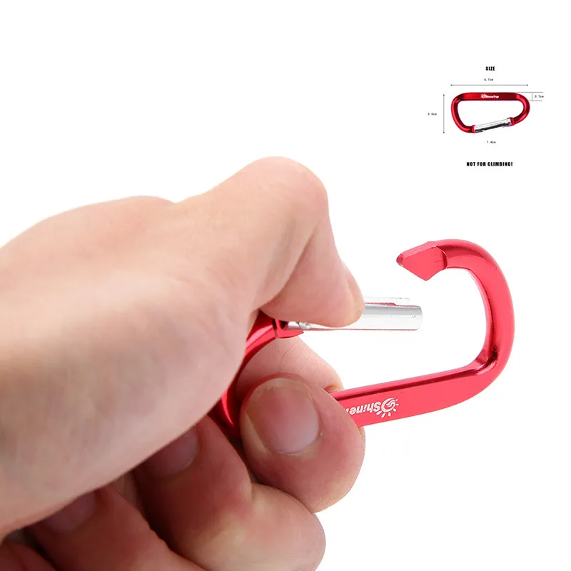 10Pcs Waterproof Wear - Resistant Camping Aluminum D Shape Buckle Carabiner Survial Key Chain Hook Clip