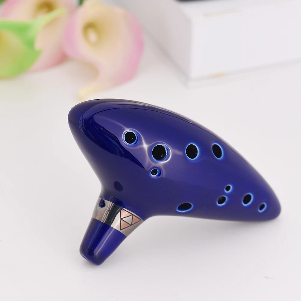 12 Hole Ocarina Ceramic Alto C Vessel Flute Wind Musical Instrument