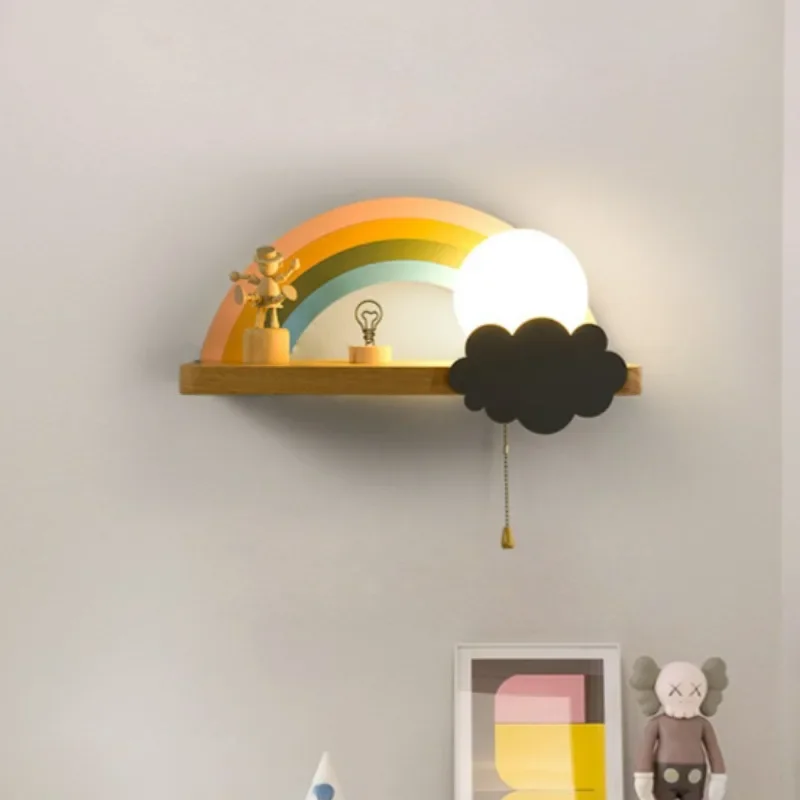 Nordic Macaron LED Glass Wall Lamps Beside Bedroom Light Fixtures Modern Children Room Cloud Wall Lamp Stairs Wall Light Sconces