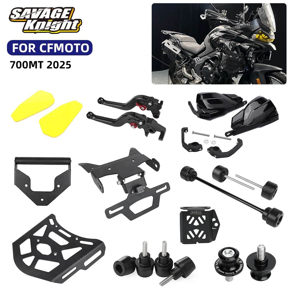 

For CFMOTO 700MT 2025 Motorcycle Accessories Frame Crash Slider License Plate Holder Handguard Luggage Rack Bar Riser Levers