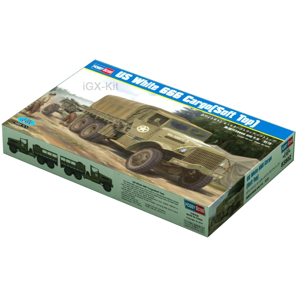 

Hobbyboss 83802 Масштаб 1/35, США, белый 666 грузовой мягкий верх, 6 тонн, грузовик, автомобиль, хобби, ремесло, игрушка, пластиковая модель, строительный комплект