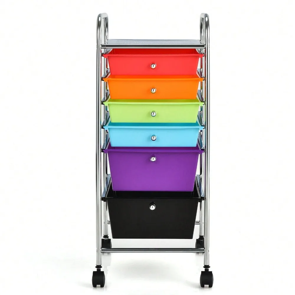 

6 Drawer Rolling Storage Cart Tools Scrapbook Paper Office Organizer