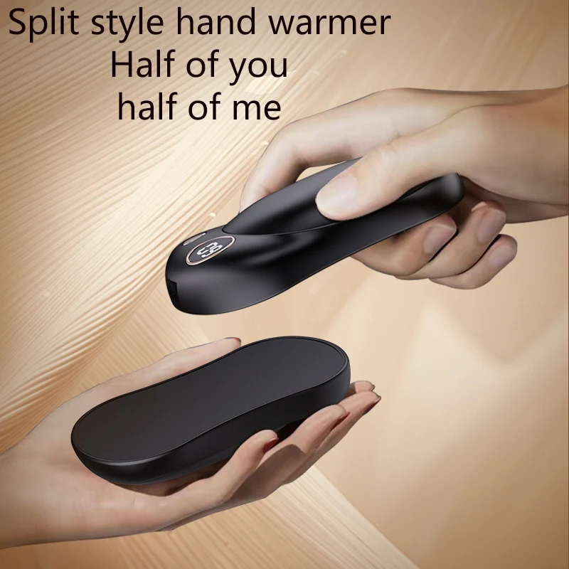 2-in-1 magnetic hand warmer with LCD display for three temperature levels and power bank function