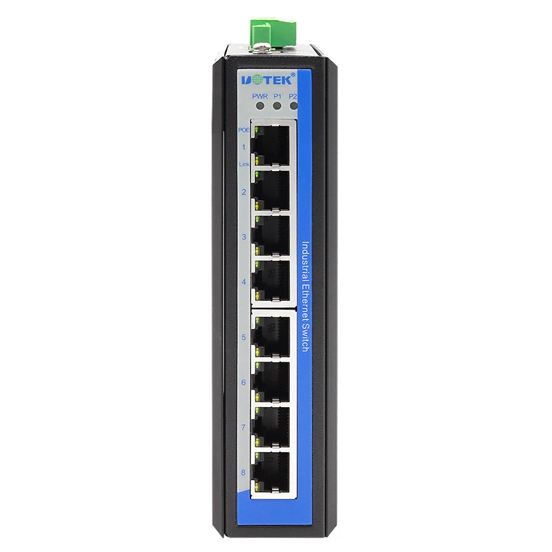 UOTEK 8 منافذ جيجابت POE محول إيثرنت غير مُدار يدعم 802.3af/at Din-rail Ethernet Switch UT-6408GC-POE مع وضع VLAN #3