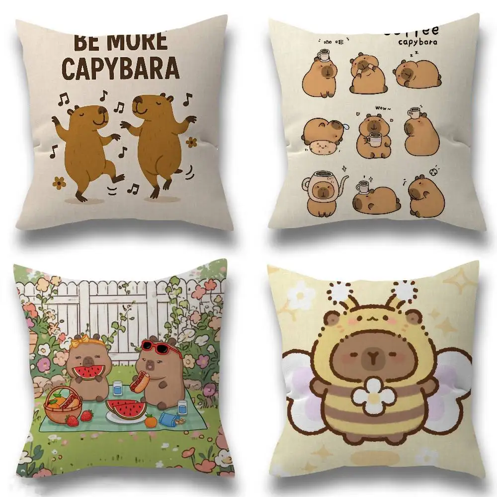 Anime C-Capybara Cartoon Niedlicher personalisierter Kissenbezug für Kinderzimmer, Wild-Party-Dekoration, Kissenbezug, Geschenk zum Kindergeburtstag