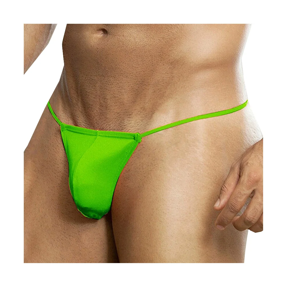 Sexy Solid Color Men Thongs Underwear Low-Rise T-Back G string Bluge Pouch Briefs String Bikini Underwear gay Male Underpants