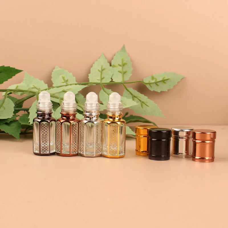 3ML Glass Essential Oil Bottles Roll on Perfume Bottle Massage Smear Roller Sample Portable Dispensing Container