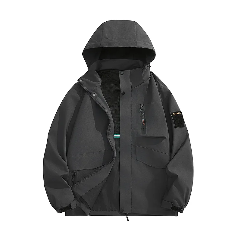 

Осенняя новая стильная ветрозащитная водонепроницаемая морозостойкая противообрастающая маслоотталкивающая уличная альпинистская куртка для мужчин