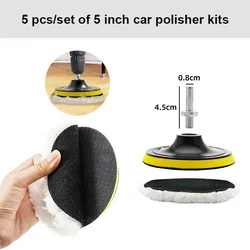 5 Inch Car Polisher Kit Car Polishing Waxing Polishing Wheel Pad for Car M10 Drill Bit Connector Car Paint Care Car Styling