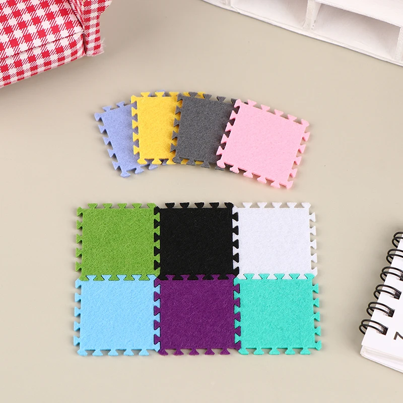 【F】6Pcs 1:12 Dollhouse Miniature Rug Carpet Multicolor Mat Carpet House Living Room Furniture Living Scene Decor Toy