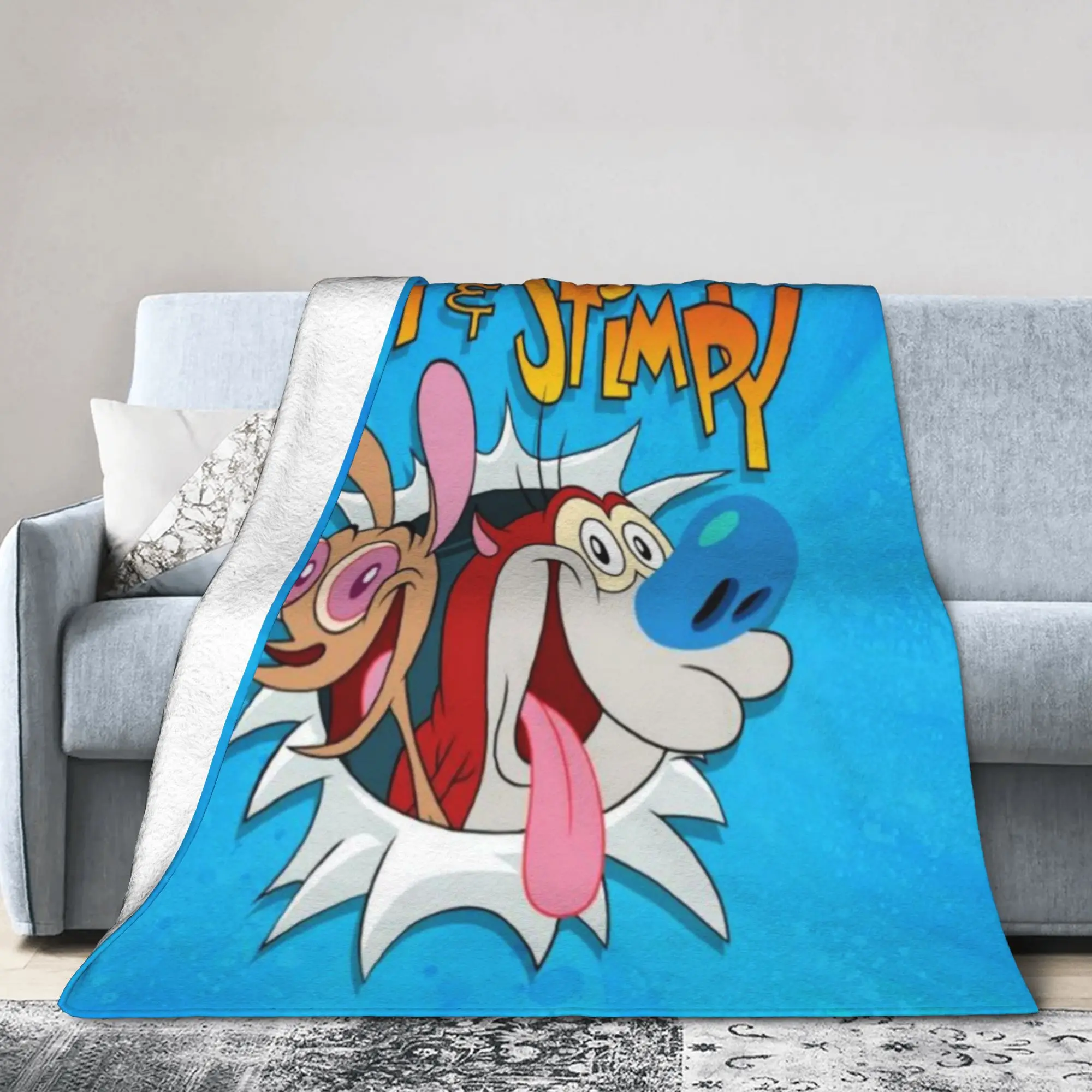Comfort  Duo Rucksack Ren & Stimpy  Blanket Stuff Sofa Decorative  Throw Blanket Super Warm Flannel for Outdoor