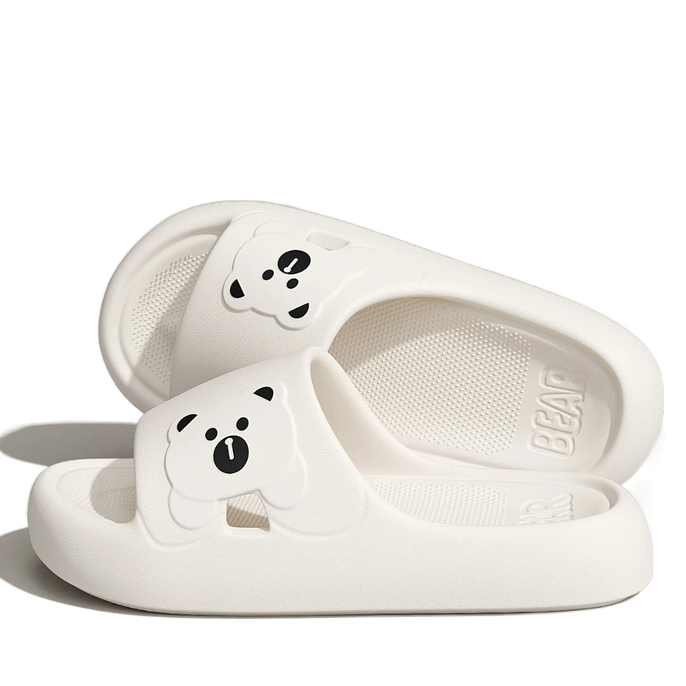 

Cute Anti Slip EVA Slippers Anti Odor Open-toe Flat Slippers Women Beachwear Shoes Cartoon Bear Slippers Bathroom