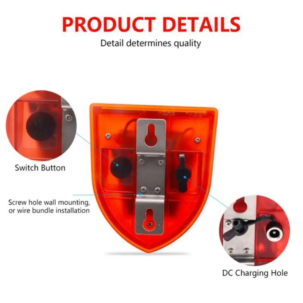 

Waterproof Solar Alarm Multifunctional Portable Solar Lamps Solar-powered Animal Deterrent Security Alarm Siren