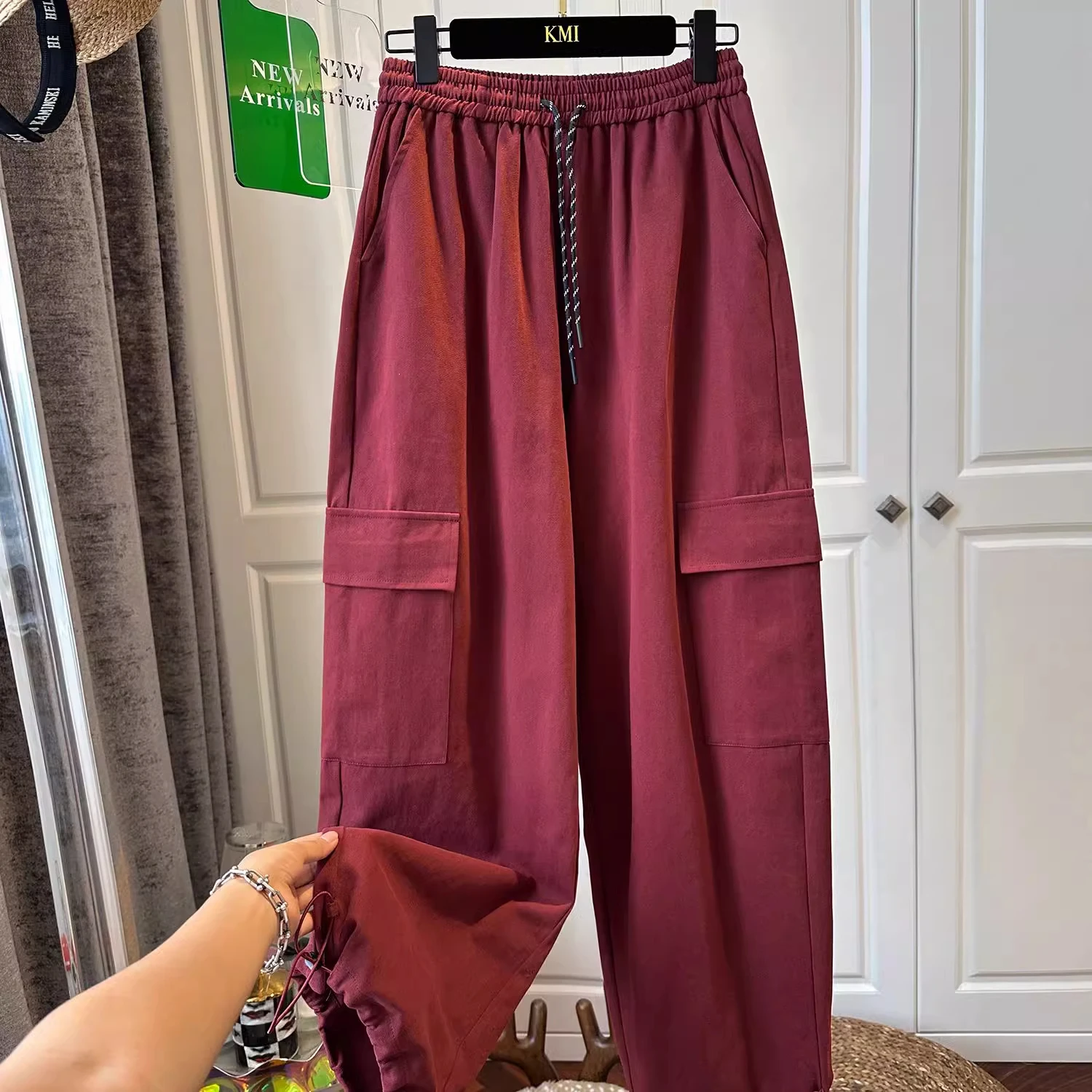 

Широкие брюки свободного кроя для мужчин и женщин, осенне-зимние повседневные брюки в американском ретро-стиле, однотонные, простые, спортивные штаны