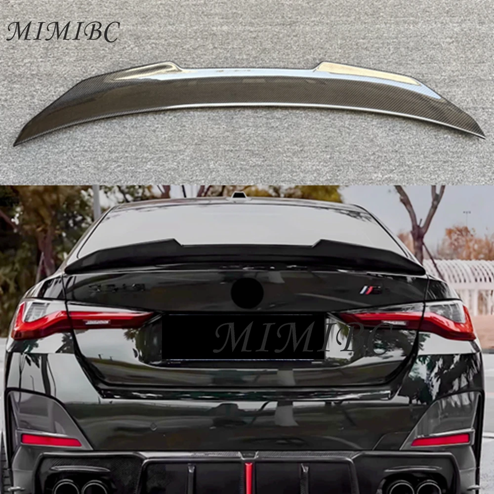 

For BMW 4 Series G26 4Door Cran Coupe PSM Style Carbon fiber Rear Spoiler Trunk wing 2021-2024 430 440 Carbon fiber Glossy black