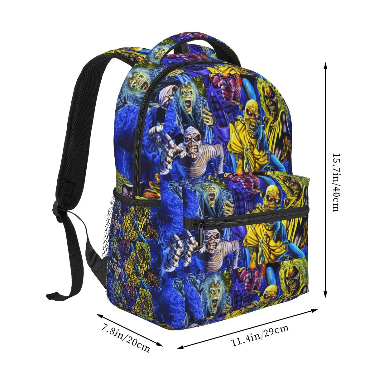 Creative Retro Ironmaiden Rock Band Backpacks Boys Girls Bookbag Students School Bags Cartoon Kids Rucksack Shoulder Bag