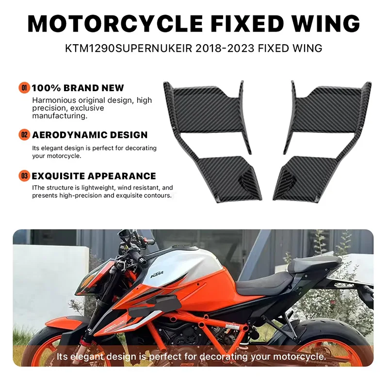 

Motorcycle Winglet Fixed Wing Spoiler Fairing Suitable for KTM 1290 superduke R 2018-2023 Front Aerodynamic Side Windshield Wing