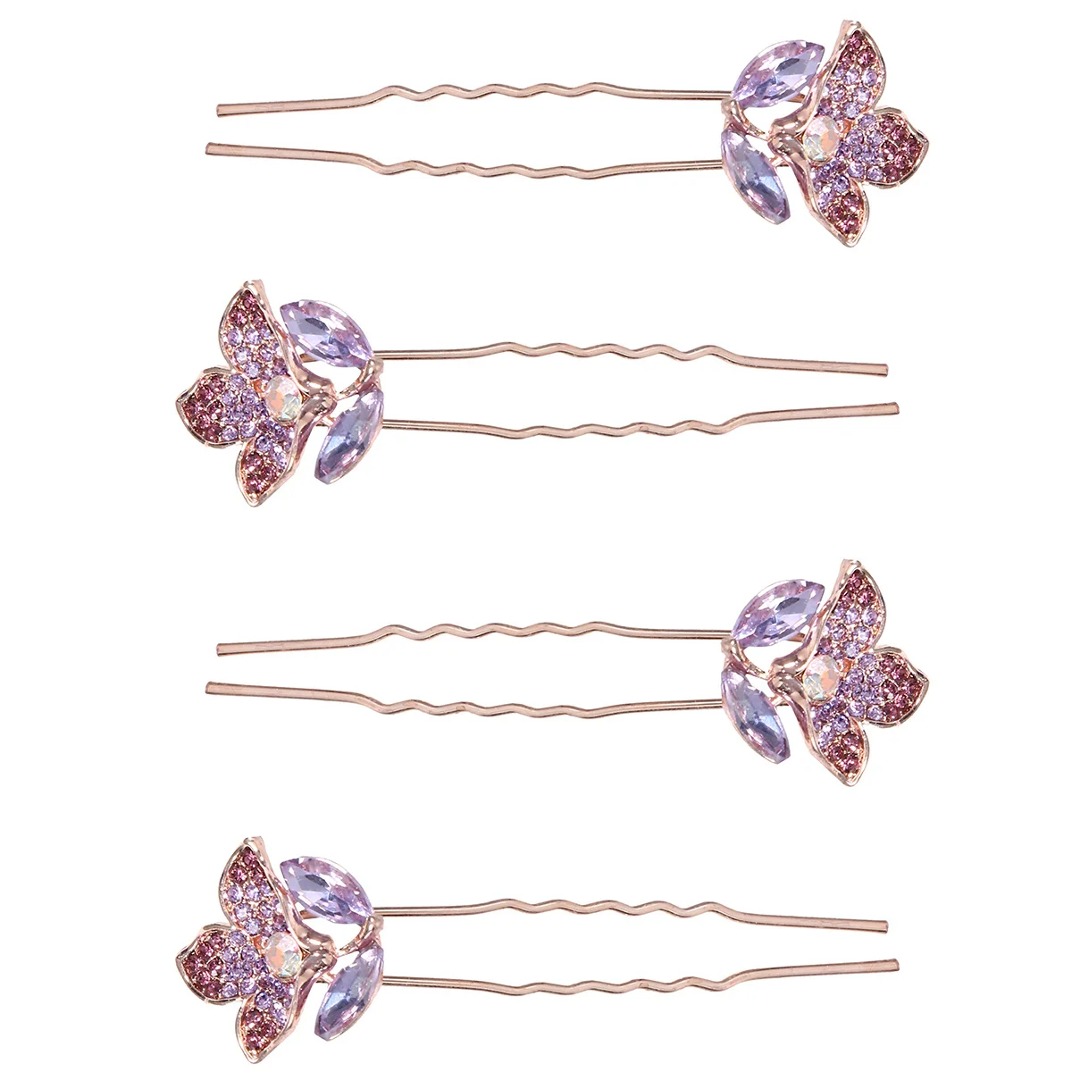 4 Stück Strass Braut Haarnadel Blumen Dekor Braut Kopfschmuck Hochzeit Haarschmuck Elegante Haargabel für Braut und Brautjungfern