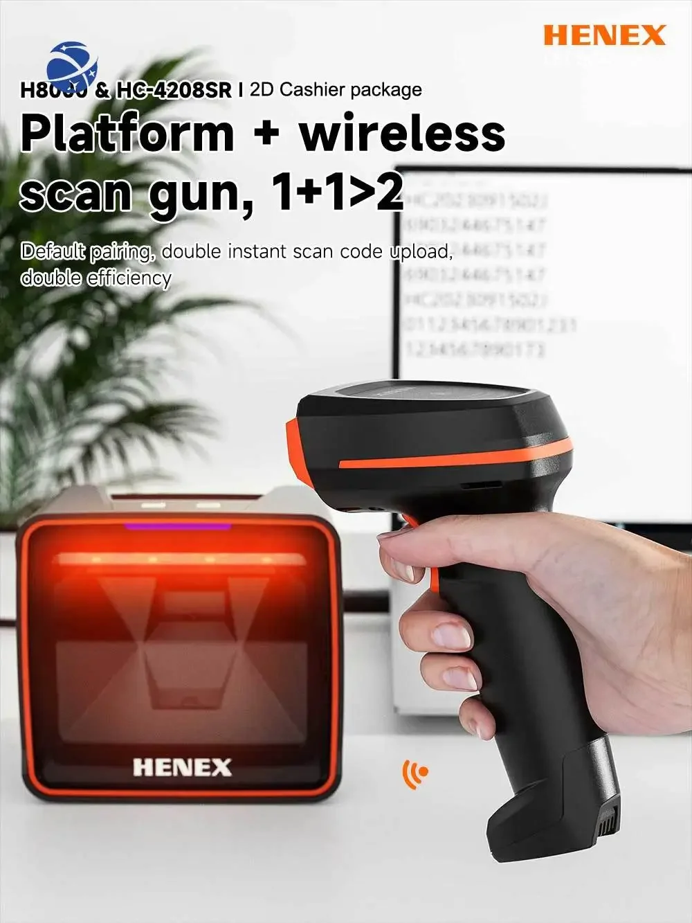 High Performance 2d Omnidirectional Mega Pixels Desktop Barcode Scanner Large Window Scanning Barcode Reader For Super Market