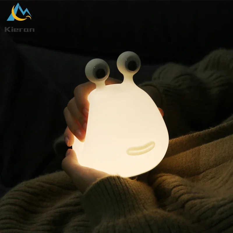 Desenhos animados Slug LED Night Light, Quarto dormindo proteção para os olhos, Silicone cabeceira piso lâmpadas, Baby Feeding TableLamp, Room Decor