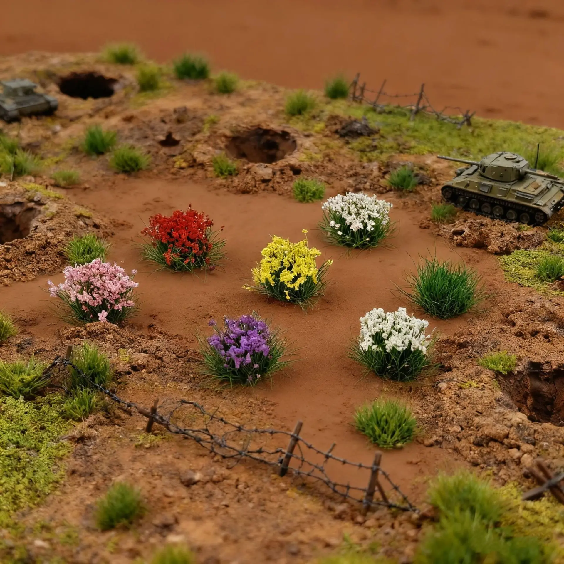 10mm simular flor cluster modelo kits para fazer diy construção mesa de areia paisagem grama plantas materiais diorama acessórios