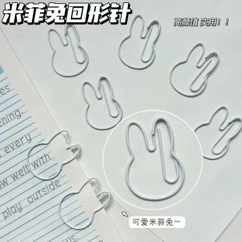 Neuer Miffy-Kaninchen-Büroklammer in Spezialform, kreativer Cartoon-Stil, niedliche Metall-Büroklammer für Schüler, spezielle Lesezeichen-Dekorationsklammer – Detail 2