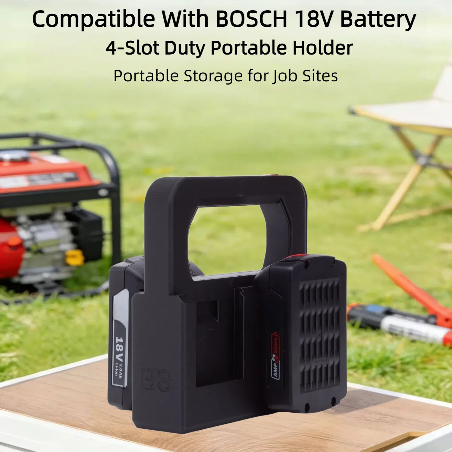 

Подставка-держатель на 4 слота для аккумуляторов BOSCH 18V, портативный кронштейн для хранения аккумуляторов электроинструментов
