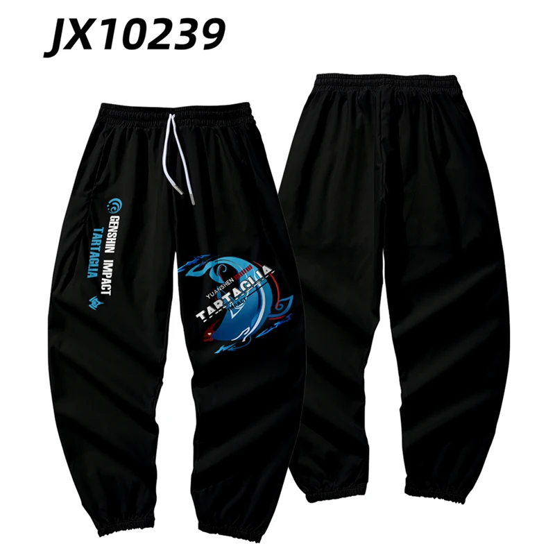 Costume de Cosplay du Jeu Vidéo Genshin Impact Tartaglia pour Homme et Femme, Jogging Imprimé en 3D, Pantalon de Survêtement Décontracté FjHarajuku Hip Hop