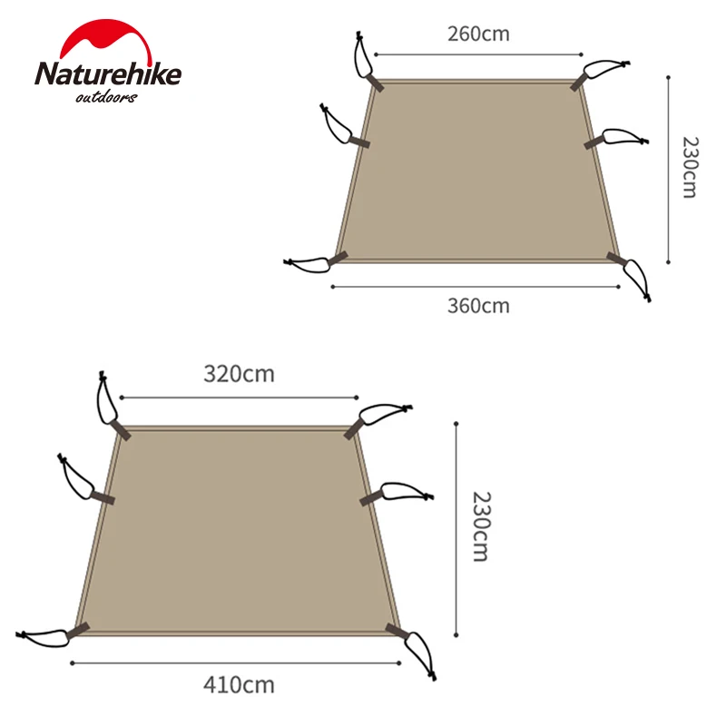 

Naturehike Floor Cloth Footprint Ground Sheet Tent Mat 300D Polyester Moisture-Proof Pad for Cloud Vessel Tunnel Tent 3/4 Rod