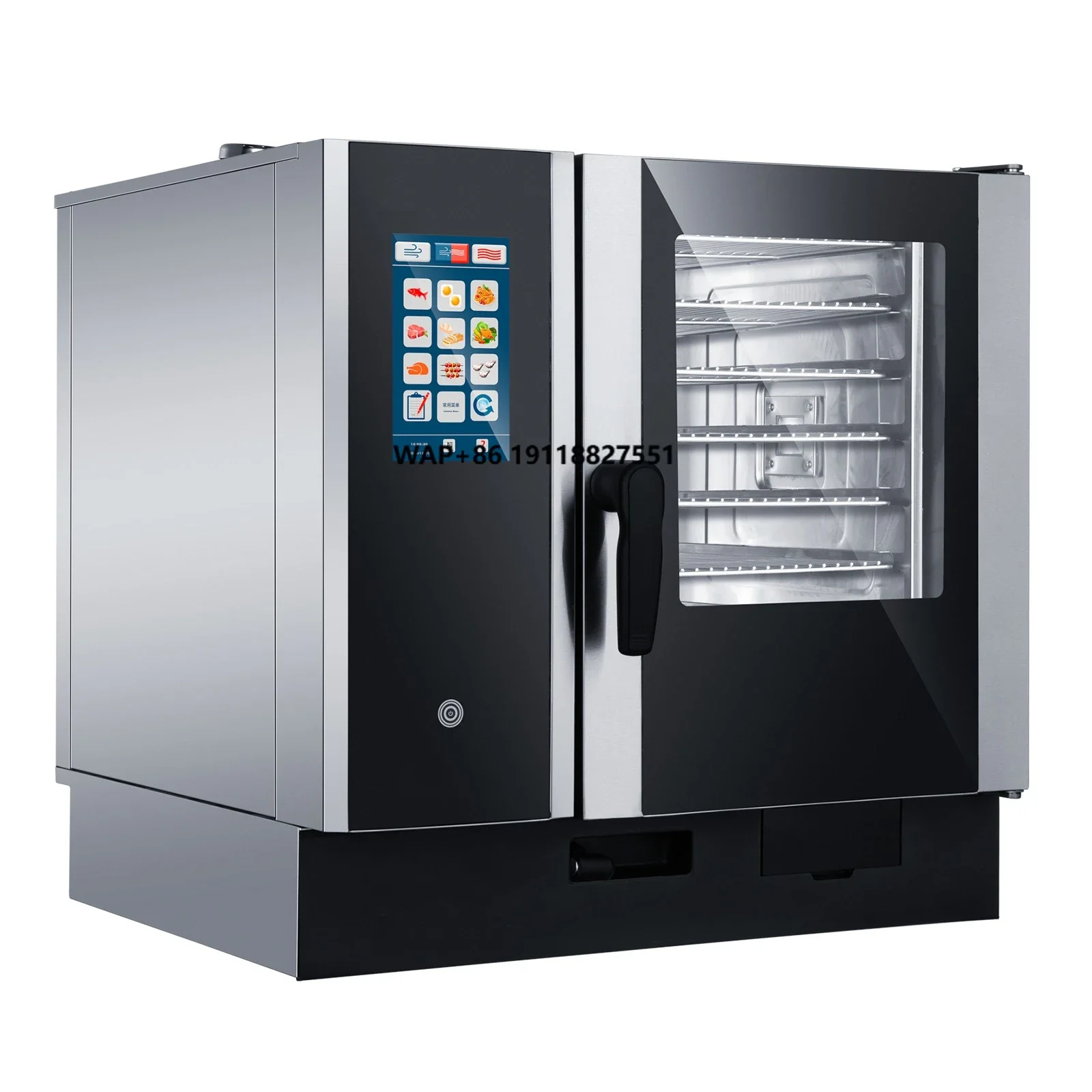 Professional Commercial Electric Intelligent Screen 6-Tray Combi Oven Touch Screen Steam Convection for Restaurants Hotels New