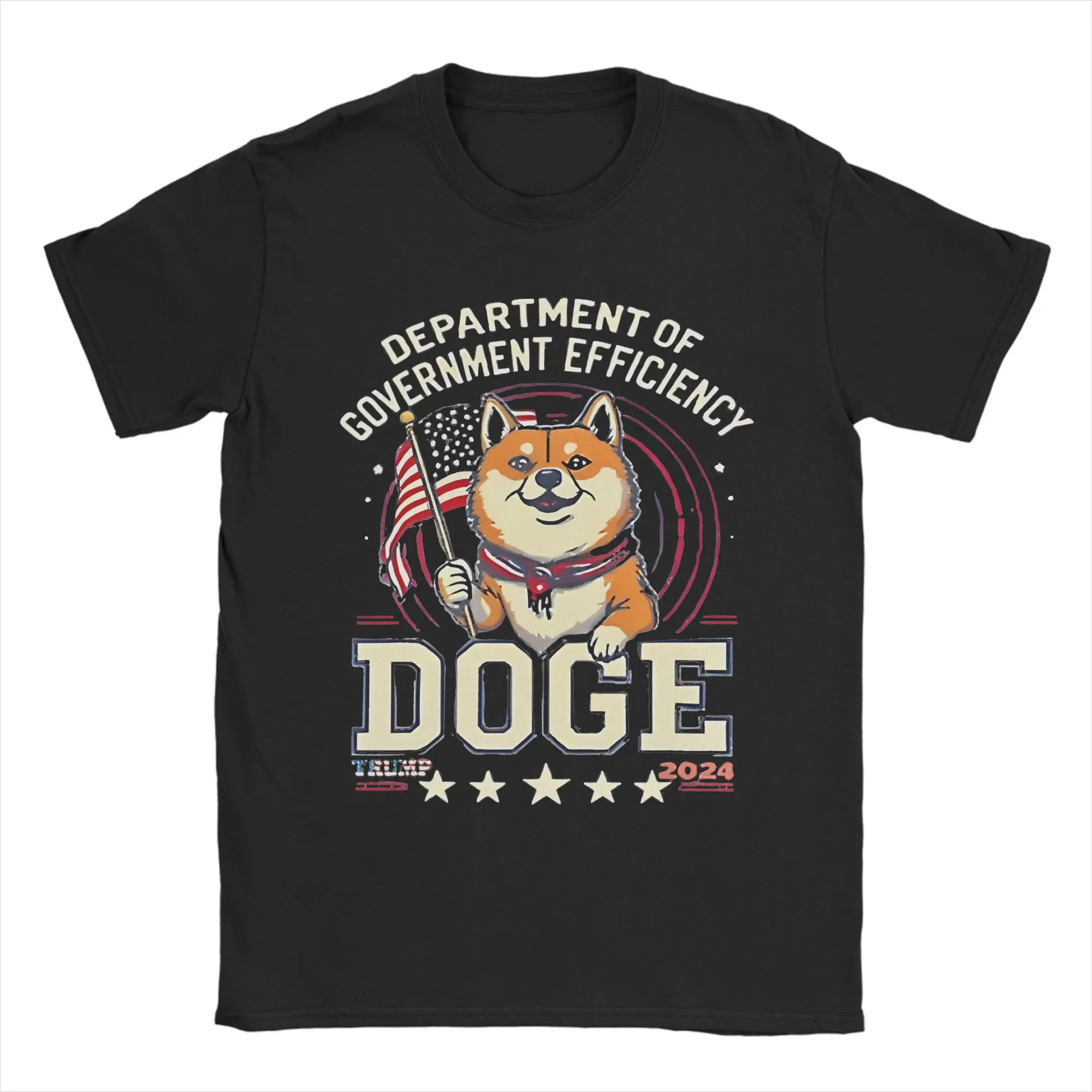 DOGE Department Of Government Efficiency T-Shirt Men's Cotton Clothing Vintage  Round Neck Short Sleeve