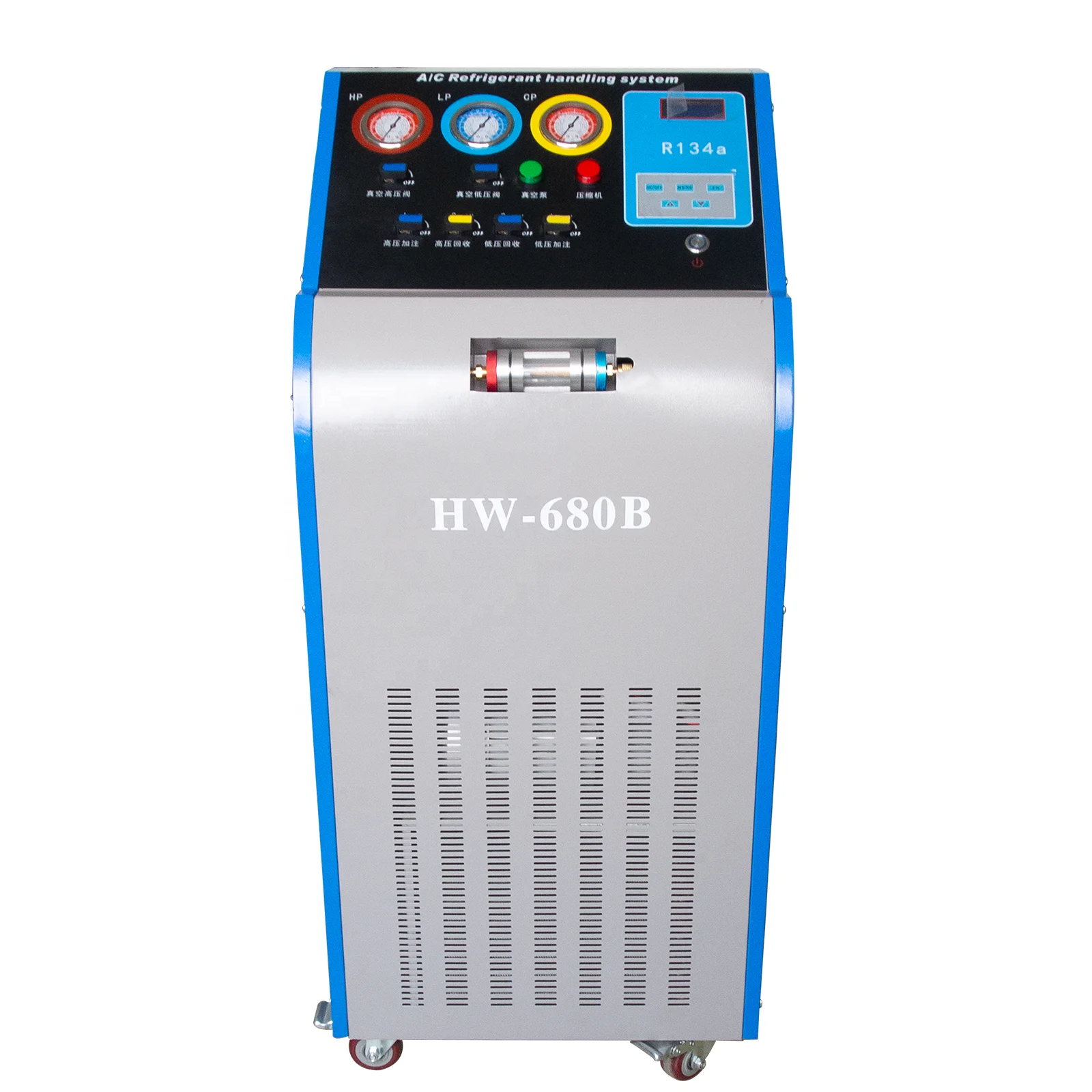 New HW-680B Car air Conditioner Refrigerant Recovery  Cleaning Vacuumize Refilling Machine / Refrigerant Gas R134a Recycle