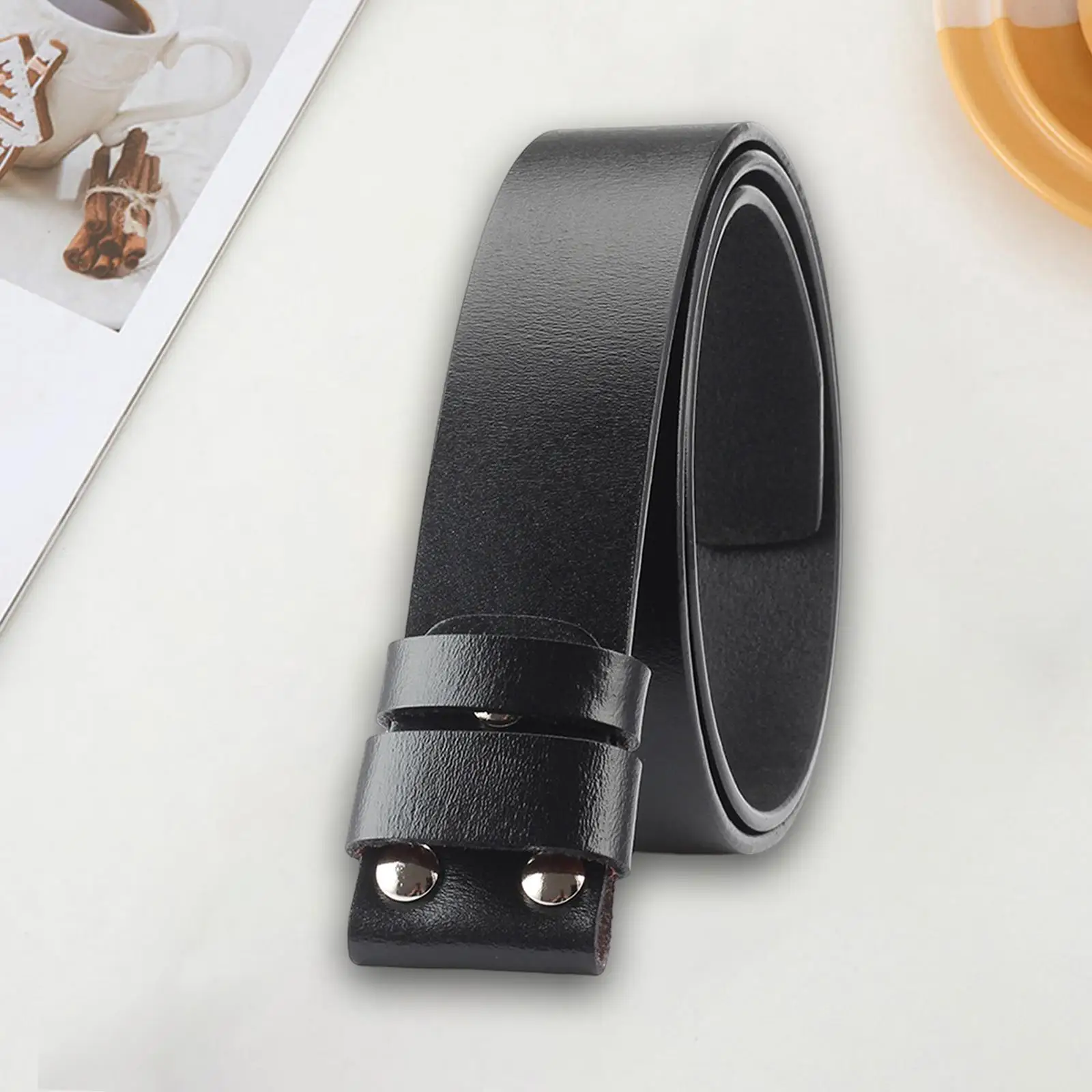 Cinturón sin hebilla para mujer, correa ajustable de piel sintética para jeans, cinturón de repuesto liso para trajes formales e informales