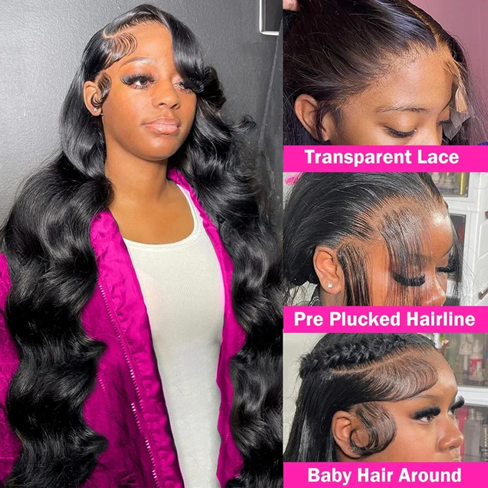 30 بوصة 13x4 الدانتيل الجبهة الباروكات شعر الإنسان 220 الكثافة الجسم موجة HD الدانتيل الجبهة الباروكات شعر الإنسان قبل قطعها الطبيعية الأسود غلويليس F #2