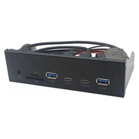 USB Front Panel For PC 2 X USB 3.2 GEN1 5Gbps + 2 X TYPE-C Hub + 3.5Mm Headset+ TF/SD Slot For 5.25Inch Floppy Drive Bay