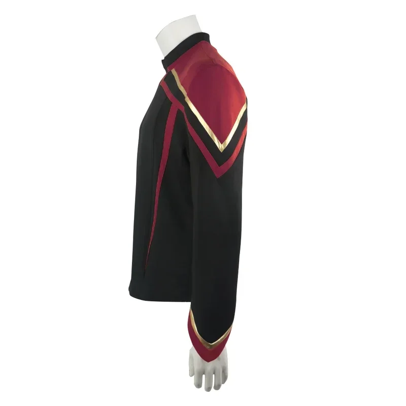 Cosplay Admiral JL Picard Red Gold Stripe Uniform Startfleet Shirts Men Star Costumes Rek Top Coat Prop B12