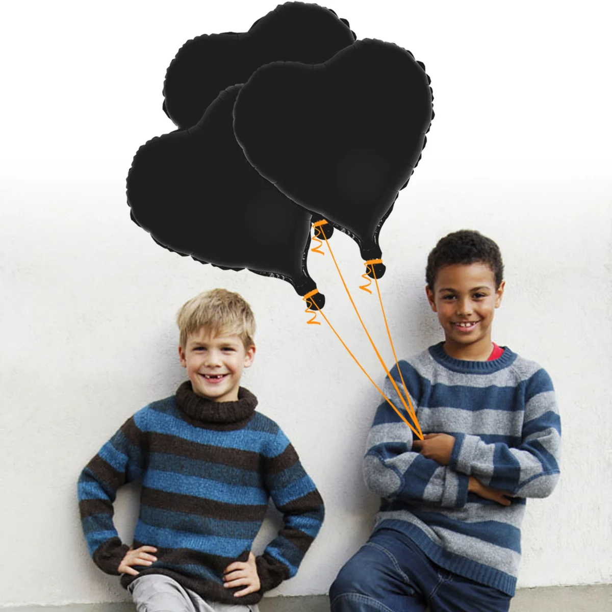 

10 Pcs Heart Shaped Balloon Balloons Hollow Foil Black Large Heart-shaped Aluminum