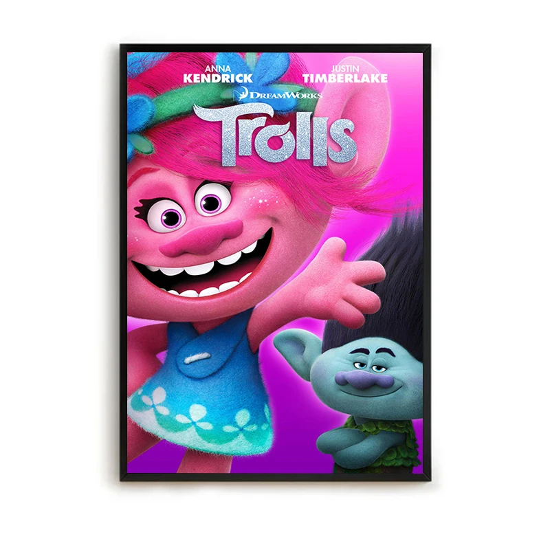 T-Trolls Band Together Decoration Home Decor Movie Cartoon Posters for Wall Art Canvas Painting Girl Room Interior Paintings