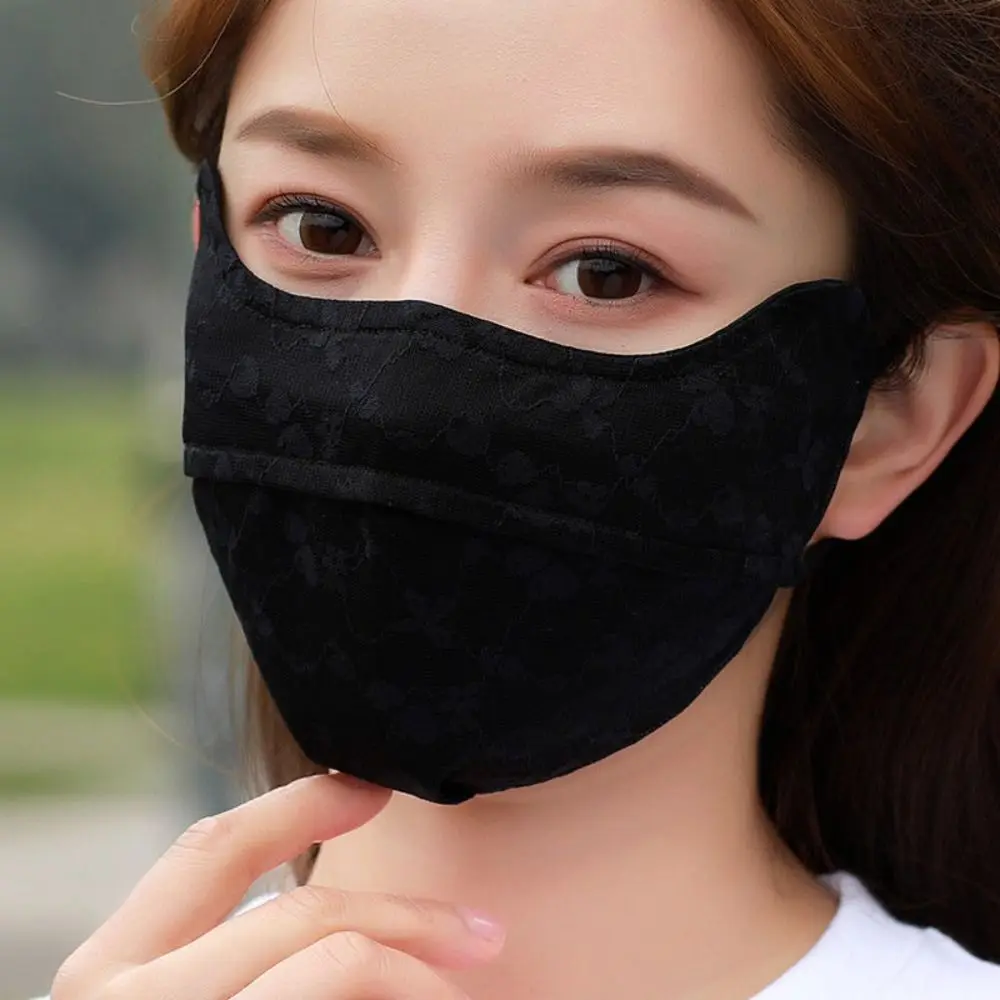 Hanging Ear Type For Women For Girl Hiking UV Protection Eye Protection Face Scarf Sunscreen Mask Ice Silk Mask Face Cover