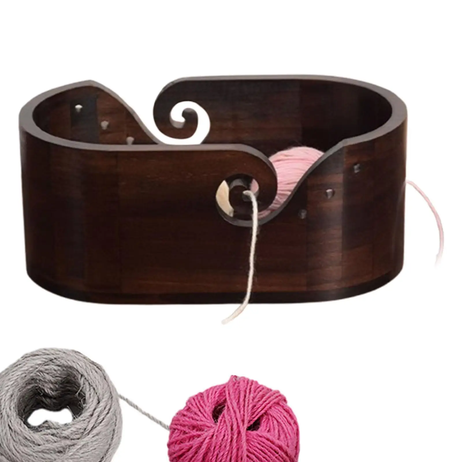 

Wooden Yarn Bowl Yarn Holder Yarn Container Practical Yarn Organizer for Knitter
