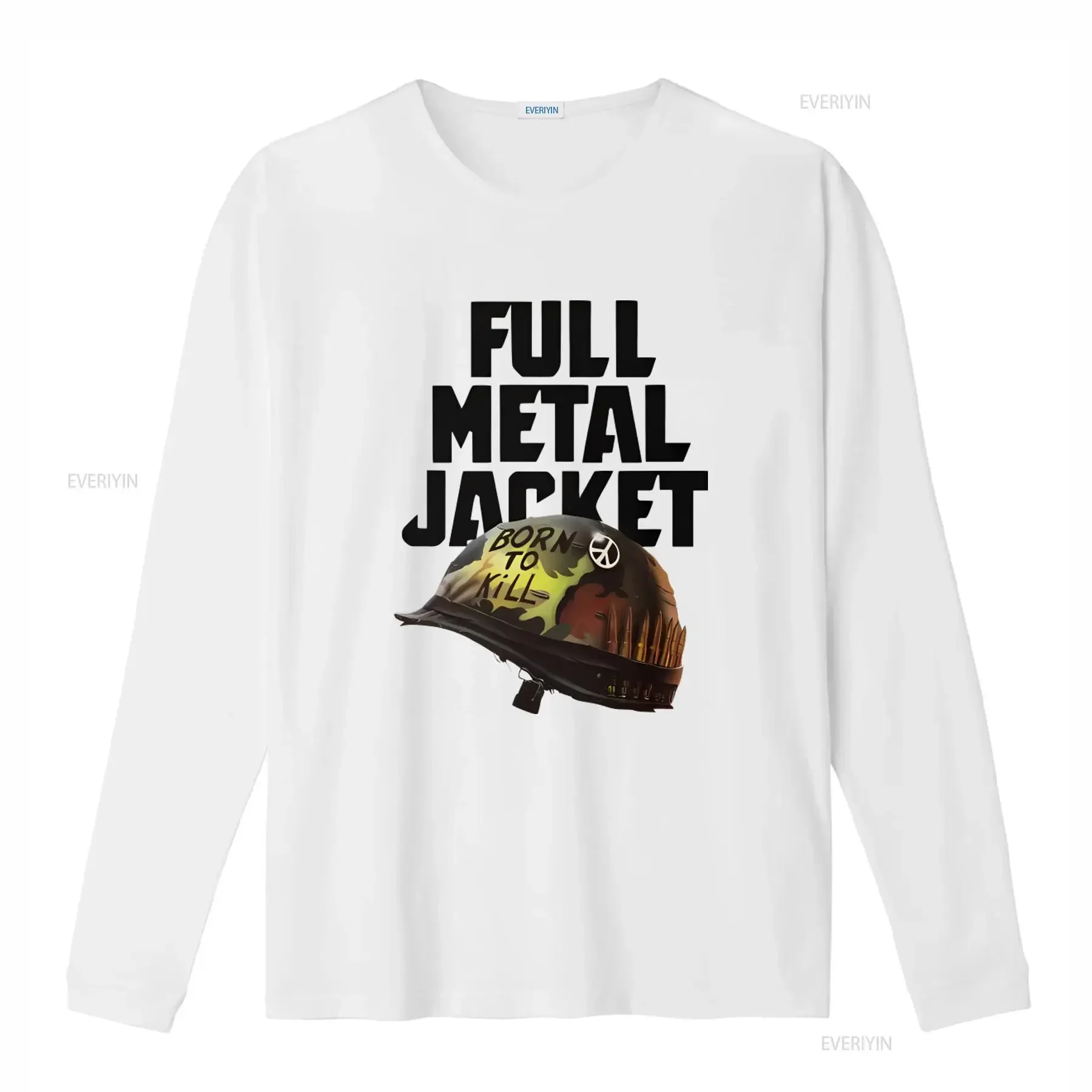 FULL METAL JACKET Green T Shirt Born To Kill Design Print Military Style vintage Washed designer clothes fashion graphic